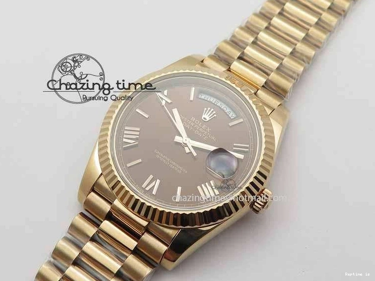 1226 Sophisticated Day-Date 40mm 228239 RG Noob 1:1 Best Edition Brown Roman Dial On RG President Bracelet A 3707